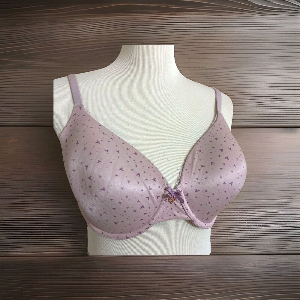 Victoria's Secret Body by Victoria Bra Purple Hearts 34DD Padded Convertible Bow